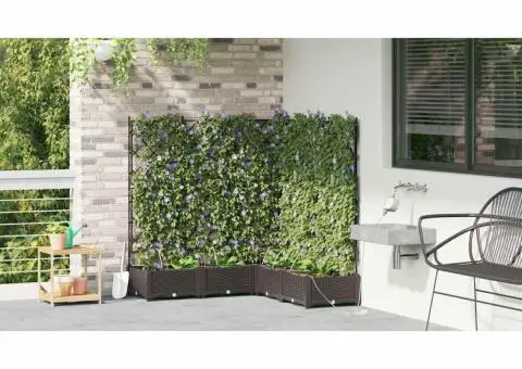 Ghivece de Grădină 1 buc Maro 120 x 120 x 126 cm Plastic - 4/5