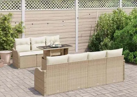 Set canapea grădină 8 piese cu perne, ratan polivalent - 3/5