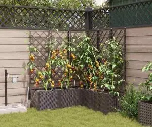Ghivece de Grădină 1 buc Maro 120 x 120 x 142 cm Plastic