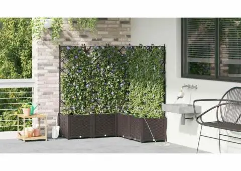 Ghivece de Grădină 1 buc Maro 120 x 120 x 142 cm Plastic - 4/5