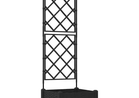 Jardinieră de grădină cu spalier, negru, 40x40x125.5 cm - 2/5