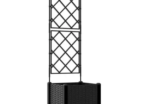 Jardinieră de grădină cu spalier, negru, 40x40x143 cm - 2/5