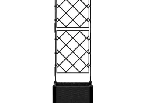 Jardinieră de grădină cu spalier, negru, 40x40x143 cm - 4/5