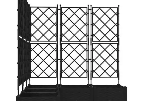 Jardiniere de grădină cu spalier, 5 buc. negru 120x120x125,5 cm - 5/5