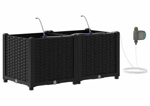 Ghivece de Grădină 1 buc Negru 80 x 40 x 37.5 cm Plastic - 2/5