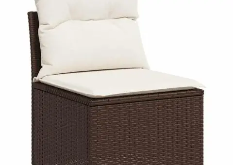 Set de 8 Piese de Sofa pentru Grădină cu Pernuțe Maro Ratan Poli - 5/5