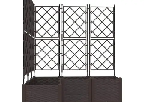 Jardiniere de grădină cu spalier, 5 buc., maro, 120x120x143 cm - 5/5