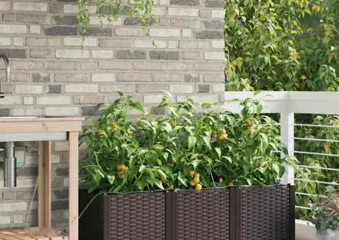 Ghivece de Grădină 1 buc Maro 120 x 40 x 37.5 cm Plastic - 3/5