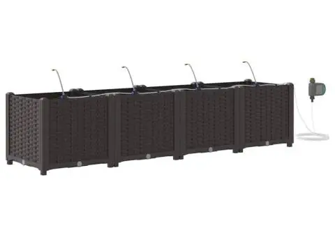 Ghivece de Grădină 1 buc Maro 160 x 40 x 37.5 cm Plastic - 2/5