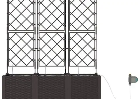 Ghivece de Grădină 1 buc Zăbrele Maro 120 x 40 x 142 cm Plastic - 5/5