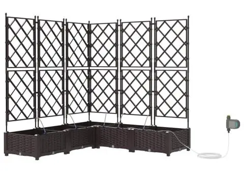 Ghivece de Grădină 1 buc Maro 120 x 120 x 126 cm Plastic - 2/5