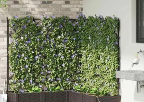 Ghivece de Grădină 1 buc Maro 120 x 120 x 126 cm Plastic - 3/5