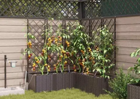 Ghivece de Grădină 1 buc Maro 120 x 120 x 142 cm Plastic - 1/5