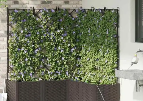 Ghivece de Grădină 1 buc Maro 120 x 120 x 142 cm Plastic - 3/5