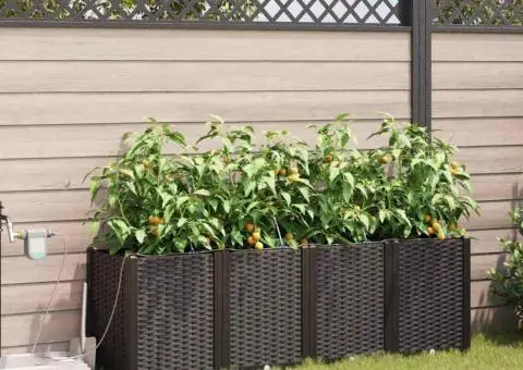 Ghivece de Grădină 1 buc Maro 160 x 40 x 52 cm Plastic - 1/5