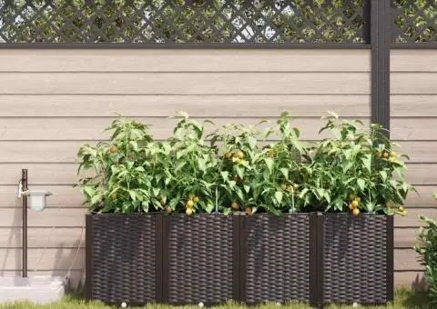 Ghivece de Grădină 1 buc Maro 160 x 40 x 52 cm Plastic - 3/5