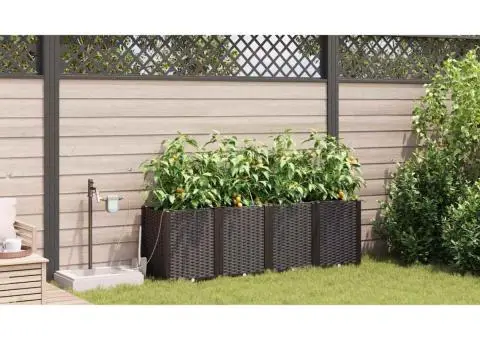 Ghivece de Grădină 1 buc Maro 160 x 40 x 52 cm Plastic - 4/5