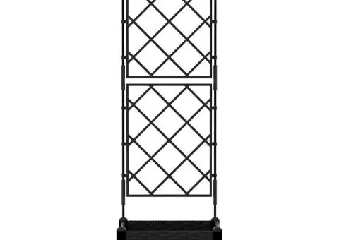 Jardinieră de grădină cu spalier, negru, 40x40x125.5 cm - 4/5