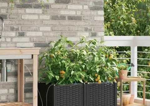 Ghivece de Grădină 1 buc Negru 80 x 40 x 37.5 cm Plastic - 3/5