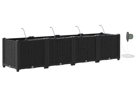 Ghivece de Grădină 1 buc Negru 160 x 40 x 37.5 cm Plastic - 2/5