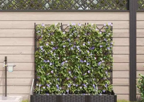 Ghivece de Grădină 1 buc Negru 120 x 40 x 126 cm Plastic - 1/5