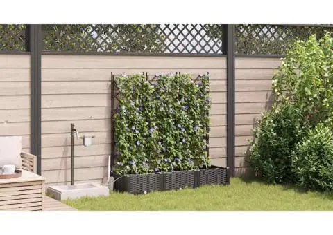 Ghivece de Grădină 1 buc Negru 120 x 40 x 126 cm Plastic - 4/5