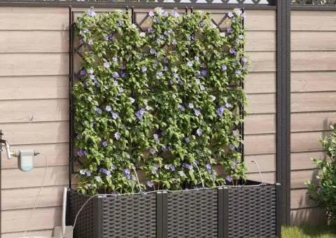 Ghivece de Grădină 1 buc Negru 120 x 40 x 142 cm Plastic - 1/5