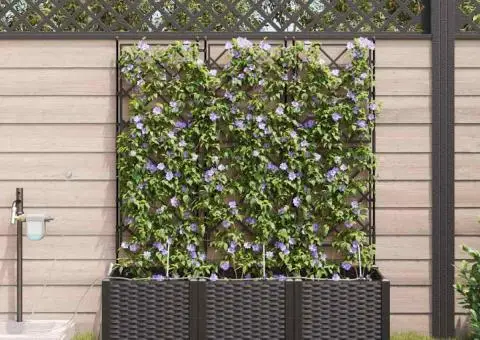 Ghivece de Grădină 1 buc Negru 120 x 40 x 142 cm Plastic - 3/5