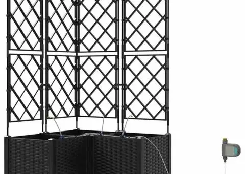 Ghivece de Grădină 1 buc Zăbrele Negru 80 x 80 x 142 cm Plastic - 2/5