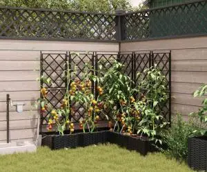 vidaXL Ghivece de Grădină 1 buc Negru 120 x 120 x 126 cm Plastic