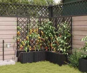 vidaXL Ghivece de Grădină 1 buc Negru 120 x 120 x 142 cm Plastic