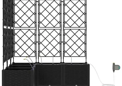 Ghivece de Grădină 1 buc Negru 120 x 120 x 142 cm Plastic - 4/5