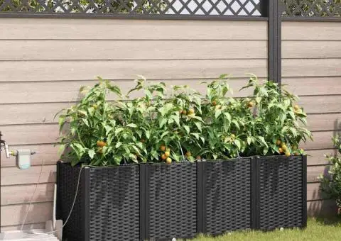 Ghivece de Grădină 1 buc Negru 160 x 40 x 52 cm Plastic - 1/5