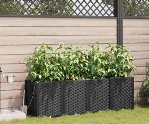 Ghivece de Grădină 1 buc Negru 160 x 40 x 52 cm Plastic
