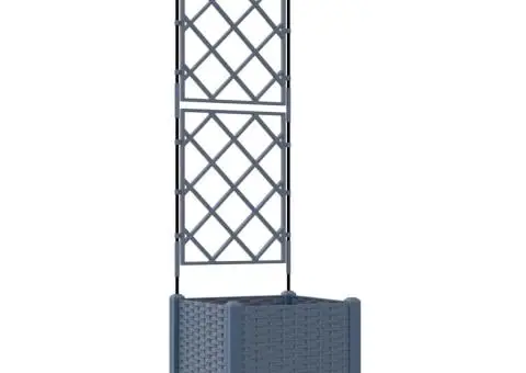 Jardinieră de grădină cu spalier, gri, 40x40x143 cm - 2/5