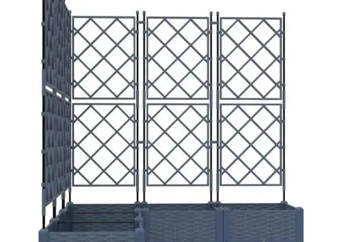 Jardiniere de grădină cu spalier, 5 buc., gri, 120x40x125,5 cm - 5/5