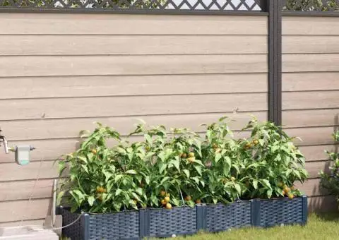 Ghivece de Grădină 1 buc Gri 160 x 40 x 22 cm Plastic - 1/5