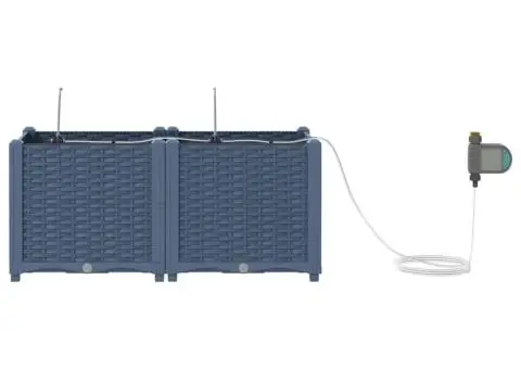 Vază pentru Grădină Basketweave cu depozitare Gri 40 x 40 x 126cm Plastic - 4/5