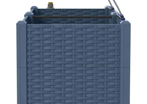 Vază pentru Grădină Basketweave cu depozitare Gri 40 x 40 x 126cm Plastic - 5/5