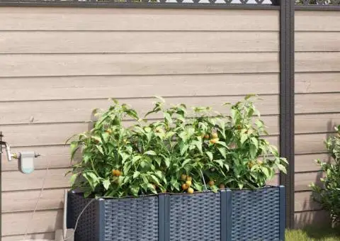 Ghivece de Grădină 1 buc Gri 120 x 40 x 37.5 cm Plastic - 1/5