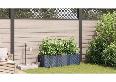 Ghivece de Grădină 1 buc Gri 120 x 40 x 37.5 cm Plastic - 4/5