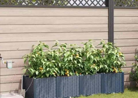 Ghivece de Grădină 1 buc Gri 160 x 40 x 37.5 cm Plastic - 1/5