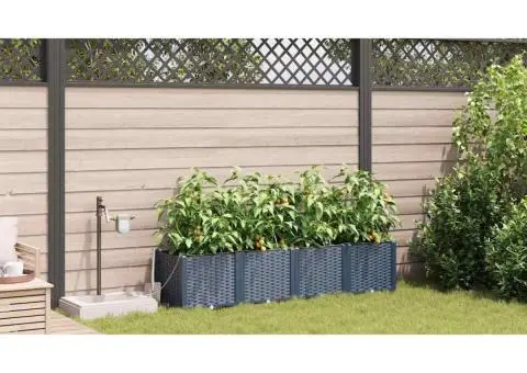 Ghivece de Grădină 1 buc Gri 160 x 40 x 37.5 cm Plastic - 4/5