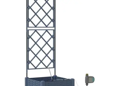 Vază pentru Grădină Zăbrele cu depozitare Gri 40 x 40 x 126cm Plastic - 2/5