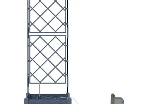 Vază pentru Grădină Zăbrele cu depozitare Gri 40 x 40 x 126cm Plastic - 5/5