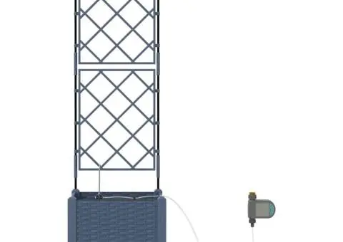 Ghivece de Grădină 1 buc Zăbrele Gri 40 x 40 x 142 cm Plastic - 5/5