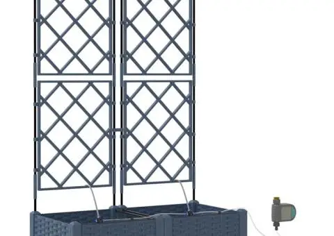 Ghivece de Grădină 1 buc Zăbrele Gri 80 x 40 x 126 cm Plastic - 2/5