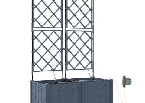 Ghivece de Grădină 1 buc Zăbrele Gri 80 x 40 x 142 cm Plastic - 2/5