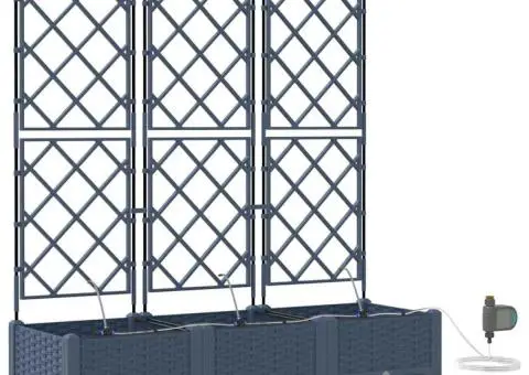 Ghivece de Grădină 1 buc Zăbrele Gri 120 x 40 x 126 cm Plastic - 2/5