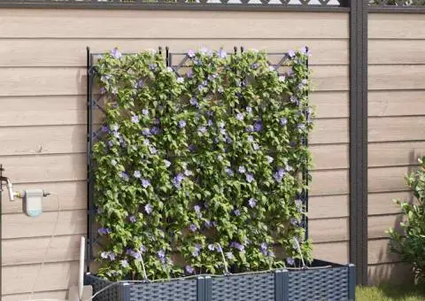 Ghivece de Grădină 1 buc Zăbrele Gri 120 x 40 x 126 cm Plastic - 3/5